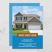 モダンハウスフォト引っ越し祝いパーティーパーティー 招待状 (正面/裏面)