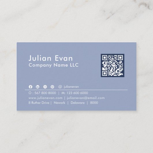 モダンハウスロゴネイビーブルー実在エステートエージェント 名刺 (裏面)