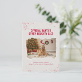 モダンハッピーおもしろ写真 犬 クリスマス ポストカード (スタンド正面)
