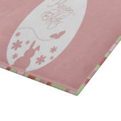 モダンハッピーイースターエッグパステルピンク カッティングボード (角)