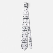 モダンハッピーイースターエッグ白黒かわいい ネクタイ (正面)