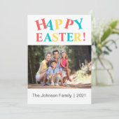 モダンハッピーイースターカラフルフォトホリデーカード シーズンカード (スタンド正面)