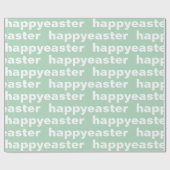 モダンハッピーイースターグリーンとホワイトイースター ラッピングペーパー (フラット)