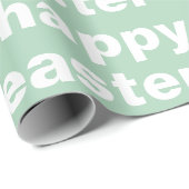 モダンハッピーイースターグリーンとホワイトイースター ラッピングペーパー (ロールコーナー)