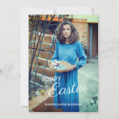 モダンハッピーイースターフォトホリデーカード サンキューカード (正面)