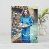 モダンハッピーイースターフォトホリデーカード サンキューカード (スタンド正面)