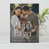 モダンハッピーイースターフォトホリデーカード シーズンカード (スタンド正面)