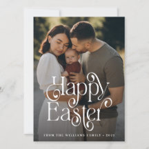 モダンハッピーイースターフォトホリデーカード
