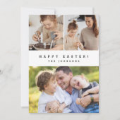 モダンハッピーイースター縦型ファミリーフォトコラージュ シーズンカード (正面)