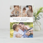 モダンハッピーイースター縦型ファミリーフォトコラージュ シーズンカード (スタンド正面)