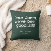 モダンハッピーサンタグリーンフェスティブおもしろクリスマス クッション (ブランケット)