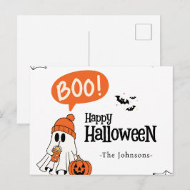 モダンハッピーハロウィン シーズンポストカード