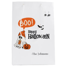 モダンハッピーハロウィン ミディアムペーパーバッグ