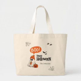 モダンハッピーハロウィン ラージトートバッグ