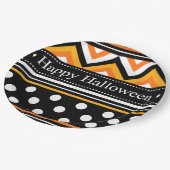 モダンハッピーハローウィンパターン ペーパープレート (アングル)