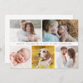 モダンハッピーバレンタインデーカスタムファミリーの写真 シーズンカード (正面/裏面)