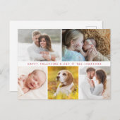 モダンハッピーバレンタインデーカスタムファミリーの写真 シーズンポストカード (正面/裏面)