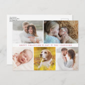 モダンハッピーバレンタインデーカスタムファミリーの写真 シーズンポストカード (正面/裏面)