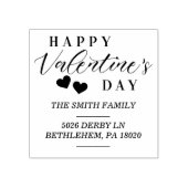 モダンハッピーバレンタインデーハートの住所 ラバースタンプ (インプリント)