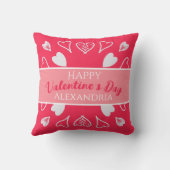 モダンハッピーバレンタインデーパーソナライズされた クッション (裏面)