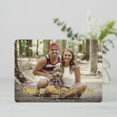 モダンハッピーバレンタインデーフルフォト 箔シーズンカード (立ち正面)