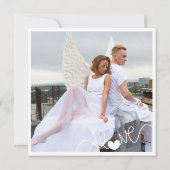 モダンハッピーバレンタインデー赤い写真 シーズンカード (裏面)