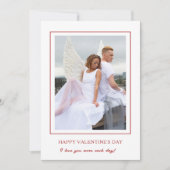 モダンハッピーバレンタインデー赤い写真 シーズンカード (正面)
