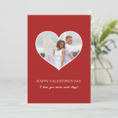 モダンハッピーバレンタインデー赤い写真 シーズンカード (スタンド正面)