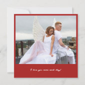 モダンハッピーバレンタインデー赤い写真 シーズンカード (裏面)