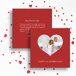 モダンハッピーバレンタインデー赤い写真 シーズンカード