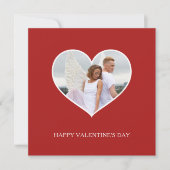 モダンハッピーバレンタインデー赤い写真 シーズンカード (正面)