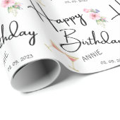 モダンハッピーバースデーパーソナライズされた ラッピングペーパー (ロールコーナー)