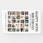 モダンハッピーバースデー\年齢 |写真のコラージュ 横断幕 (横)