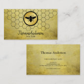 モダンハニカムと六角ビーのロゴ 名刺 (正面/裏面)