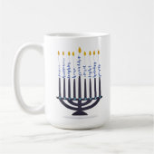 モダンハヌカー（ユダヤ教）メノラーフェスティバル コーヒーマグカップ (左)