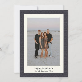 モダンハヌカ星エレガントネイビー青い写真 シーズンカード