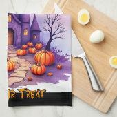 モダンハロウィンスプーキーキュートコレクション キッチンタオル (四つ折り)