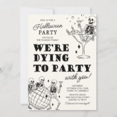 モダンハロウィンパーティー招待状 Dying to Party 招待状 (正面)