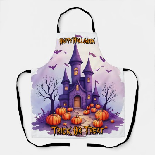 モダンハロウィーンのスプーキーキュートコレクション エプロン (正面)