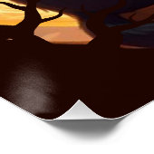 モダンハロウィーンブラックキャット ポスター (コーナー)