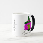 モダンハロウィーン魔女Glamスクリプパーソナライズされたト モーフィングマグカップ (正面右)