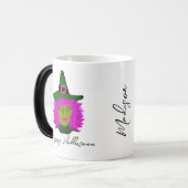 モダンハロウィーン魔女Glamスクリプパーソナライズされたト モーフィングマグカップ (正面左)