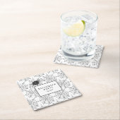 モダンハローウィンパーティ白黒Spider Web スクエアペーパーコースター (インサイチュ)