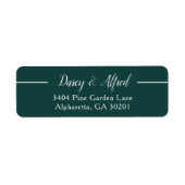 モダンハンタースタイリッシュグリー結婚差出人住所 ラベル (正面)