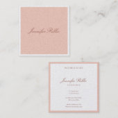 モダンハンドスクリプエレガントトテンプレートパール仕上げ スクエア名刺 (正面/裏面)