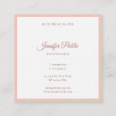 モダンハンドスクリプトテンプレートエレガントプレミアムリネン スクエア名刺 (裏面)