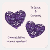 モダンハーツ　結婚おめでとう スクエアシール (正面)