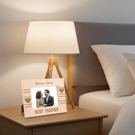 モダンハートと可愛いラインアート最高の先生 レーザー彫刻フレーム