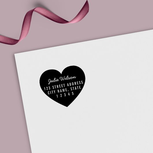 モダンハートのバックグラウンド個人用ホームアドレス セルフインキングスタンプ