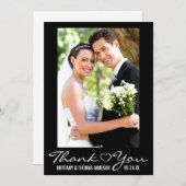 モダンハートの写真結婚カードWに感謝 サンキューカード (正面/裏面)